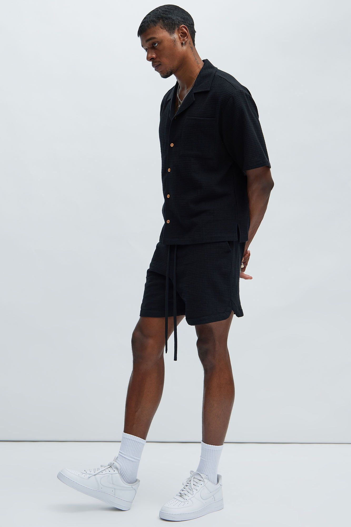 Belgian Textured Warmup Shorts - Black sold by Fashion Nova product image thumbnail 2