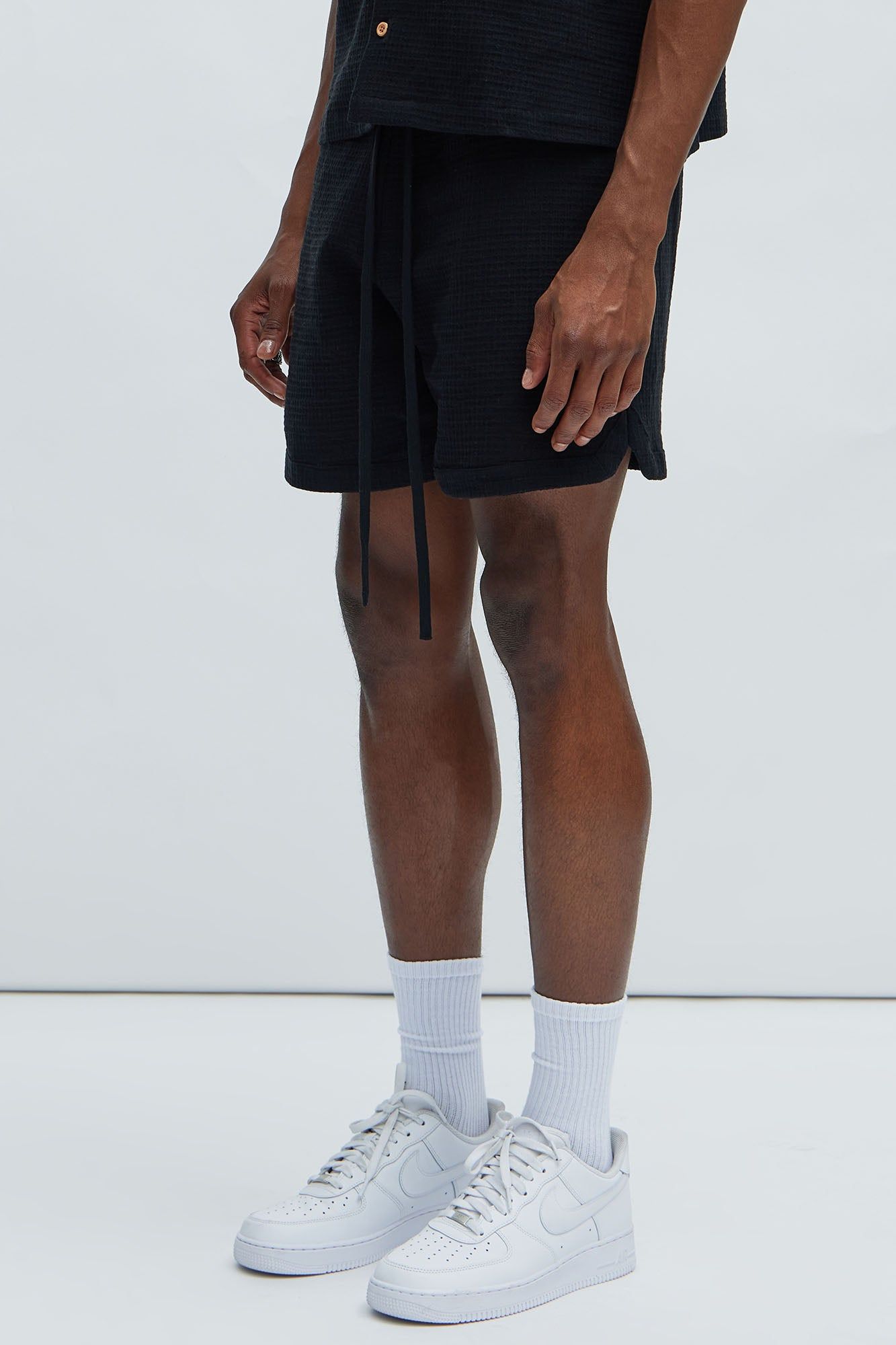 Belgian Textured Warmup Shorts - Black sold by Fashion Nova product image thumbnail 3