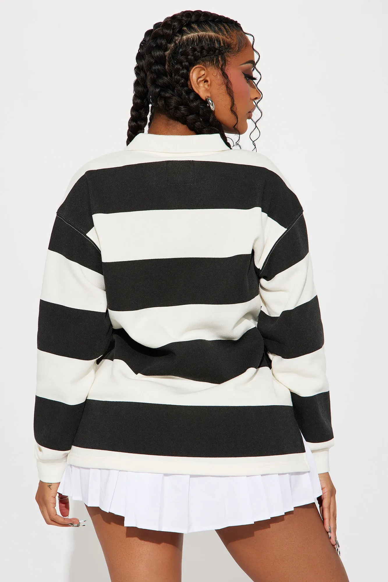 Champions Only Rugby Striped Polo - Black/White sold by Fashion Nova product image thumbnail 4