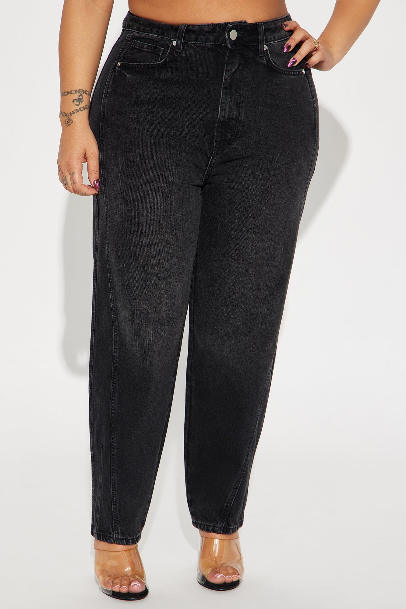 Conversation Starter Tapered Leg Jeans - Black Wash sold by Fashion Nova product image thumbnail 5