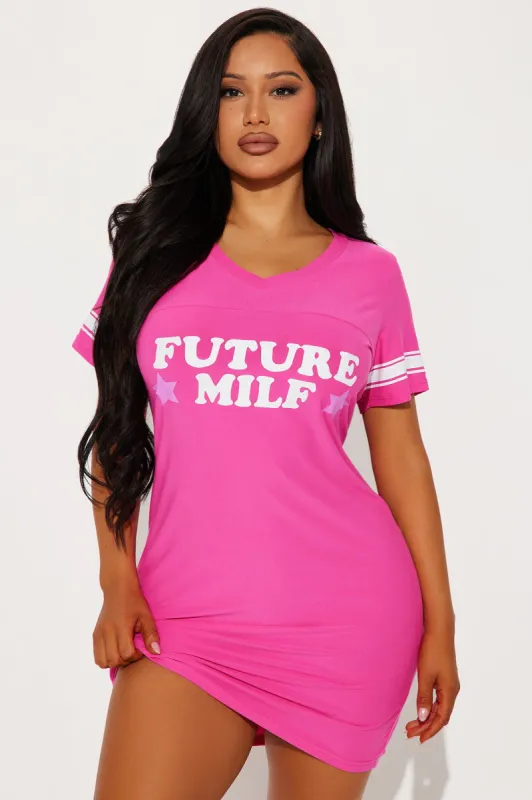 Future MILF PJ Sleep Shirt - Hot Pink sold by Fashion Nova