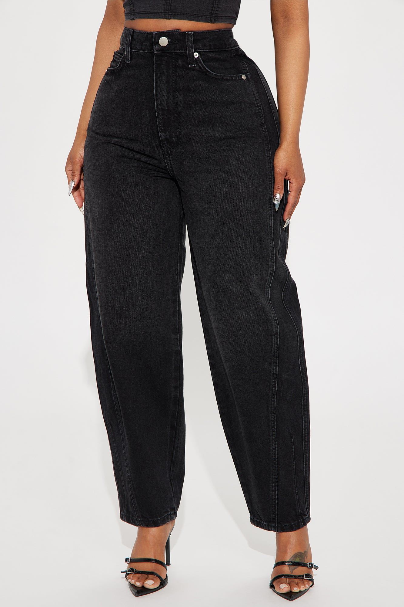 Conversation Starter Tapered Leg Jeans - Black Wash sold by Fashion Nova product image thumbnail 2