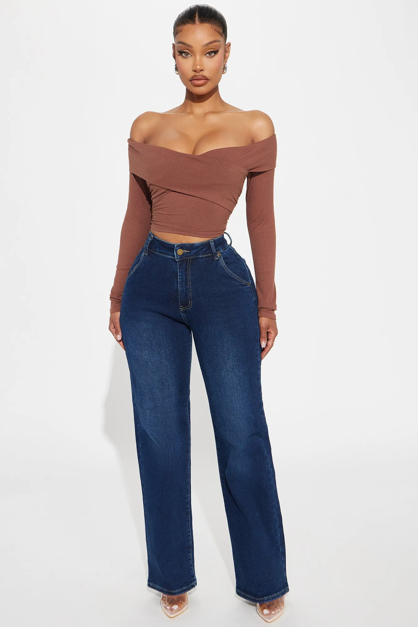 Asher Stretch Straight Leg Jeans - Dark Wash sold by Fashion Nova