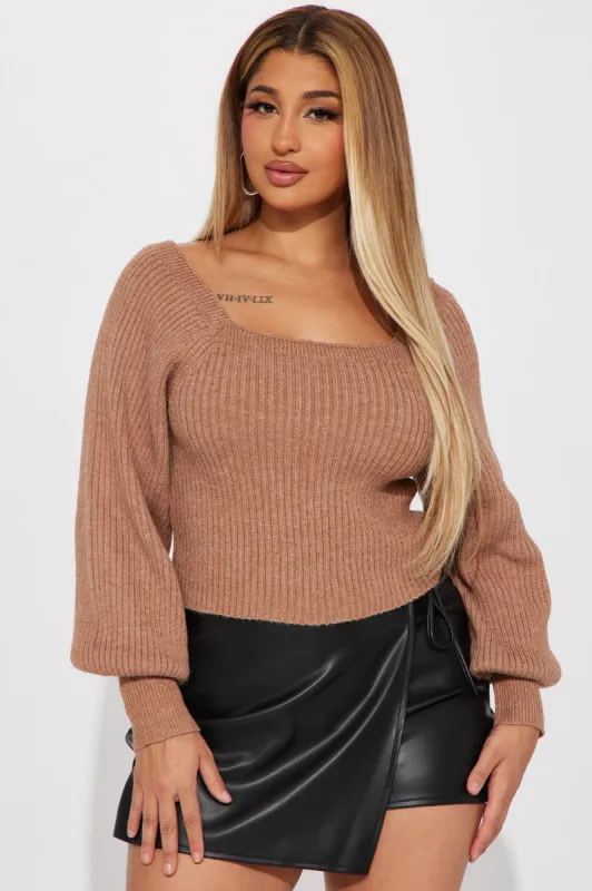 Popular Vibes Sweater - Taupe sold by Fashion Nova