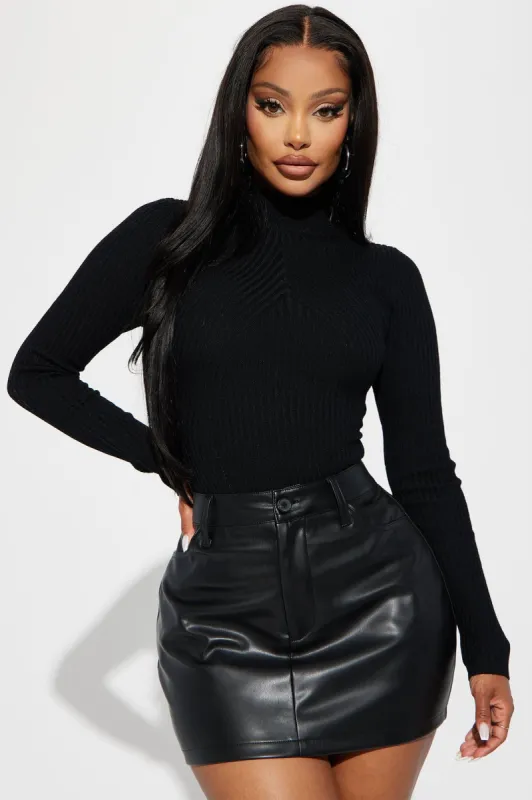 Erma Ribbed Sweater - Black sold by Fashion Nova