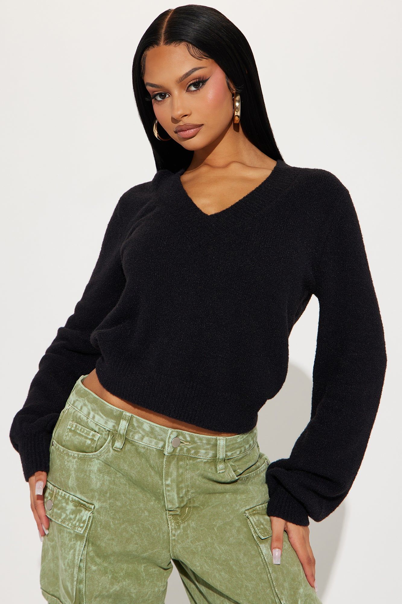 Cozy Girl Sweater - Black sold by Fashion Nova