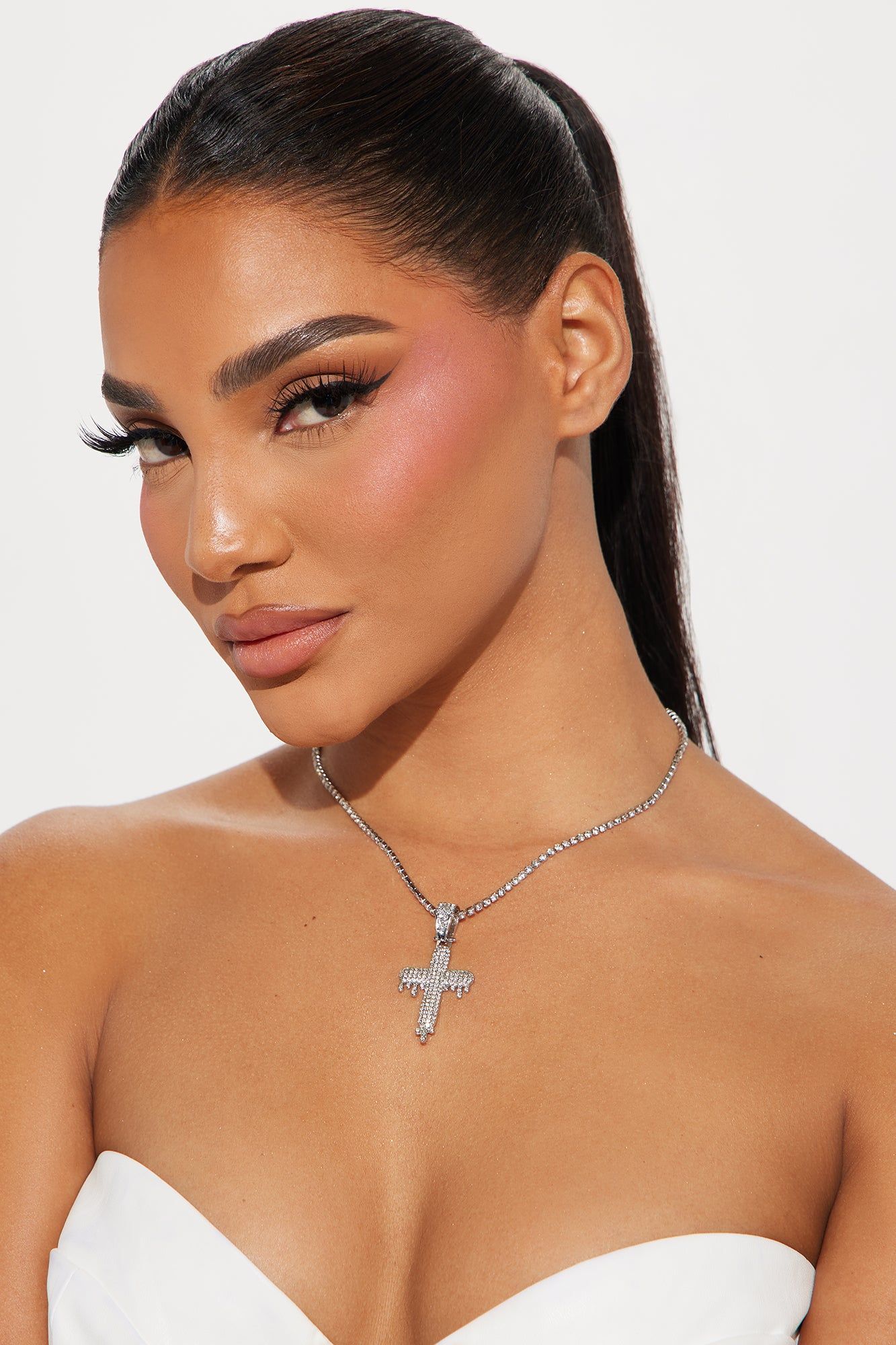 Blessed With The Best Cross Necklace - Silver sold by Fashion Nova product image thumbnail 2