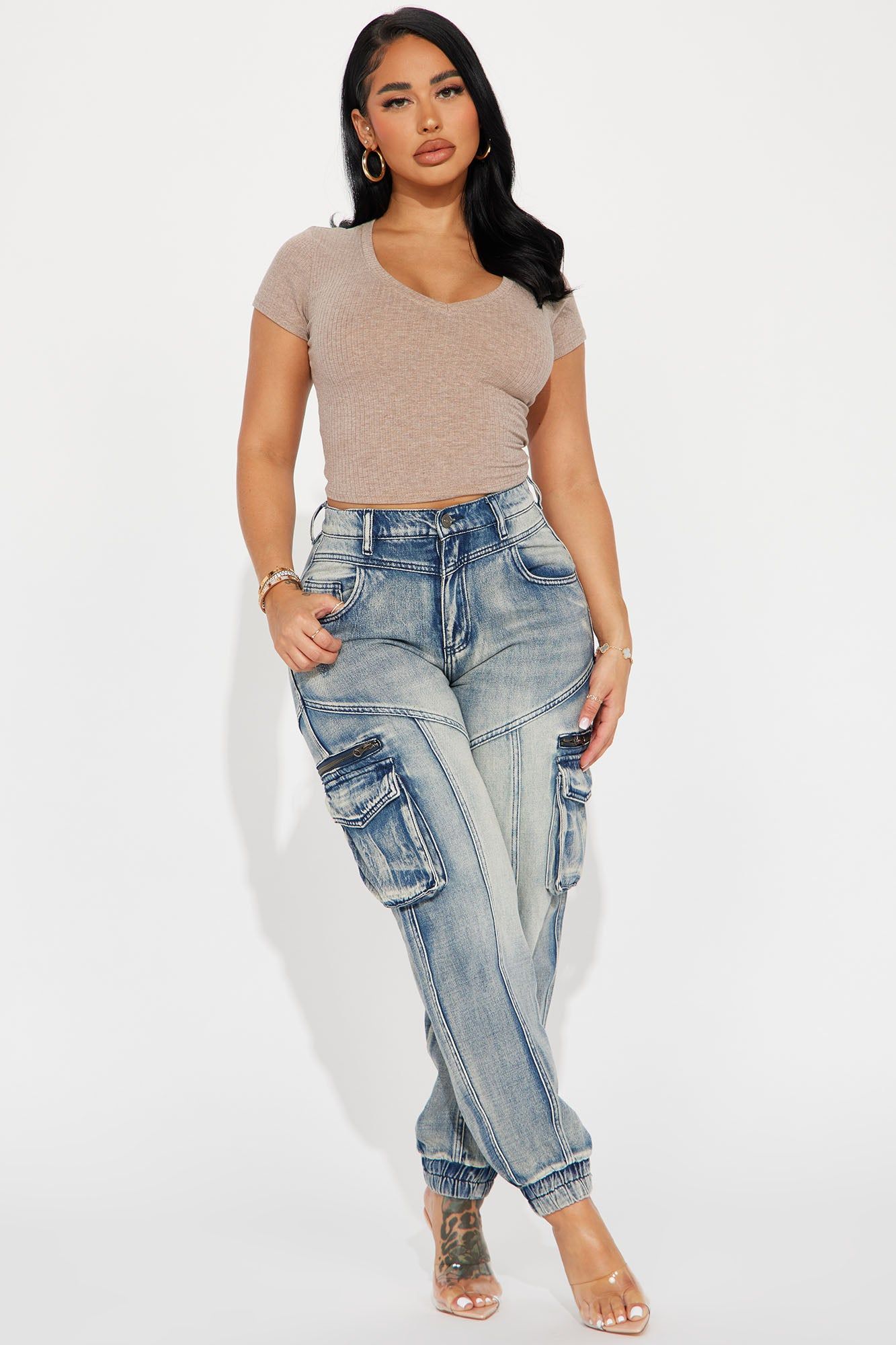 Sade Ribbed Crew Neck Top - Mocha sold by Fashion Nova product image thumbnail 2