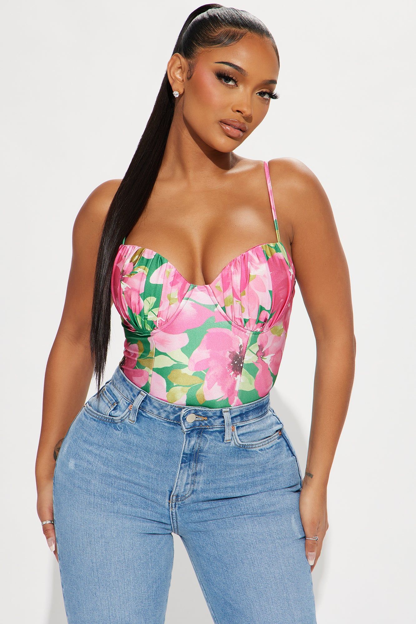 Spring Fling Floral Bodysuit - Green/combo sold by Fashion Nova product image thumbnail 3
