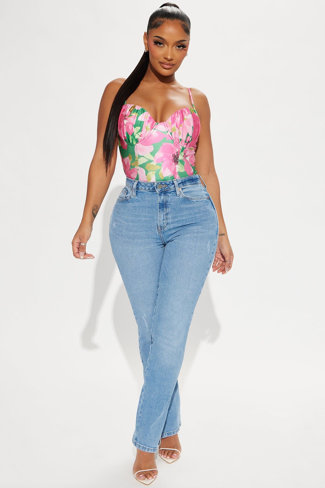 Spring Fling Floral Bodysuit - Green/combo sold by Fashion Nova product image thumbnail 2