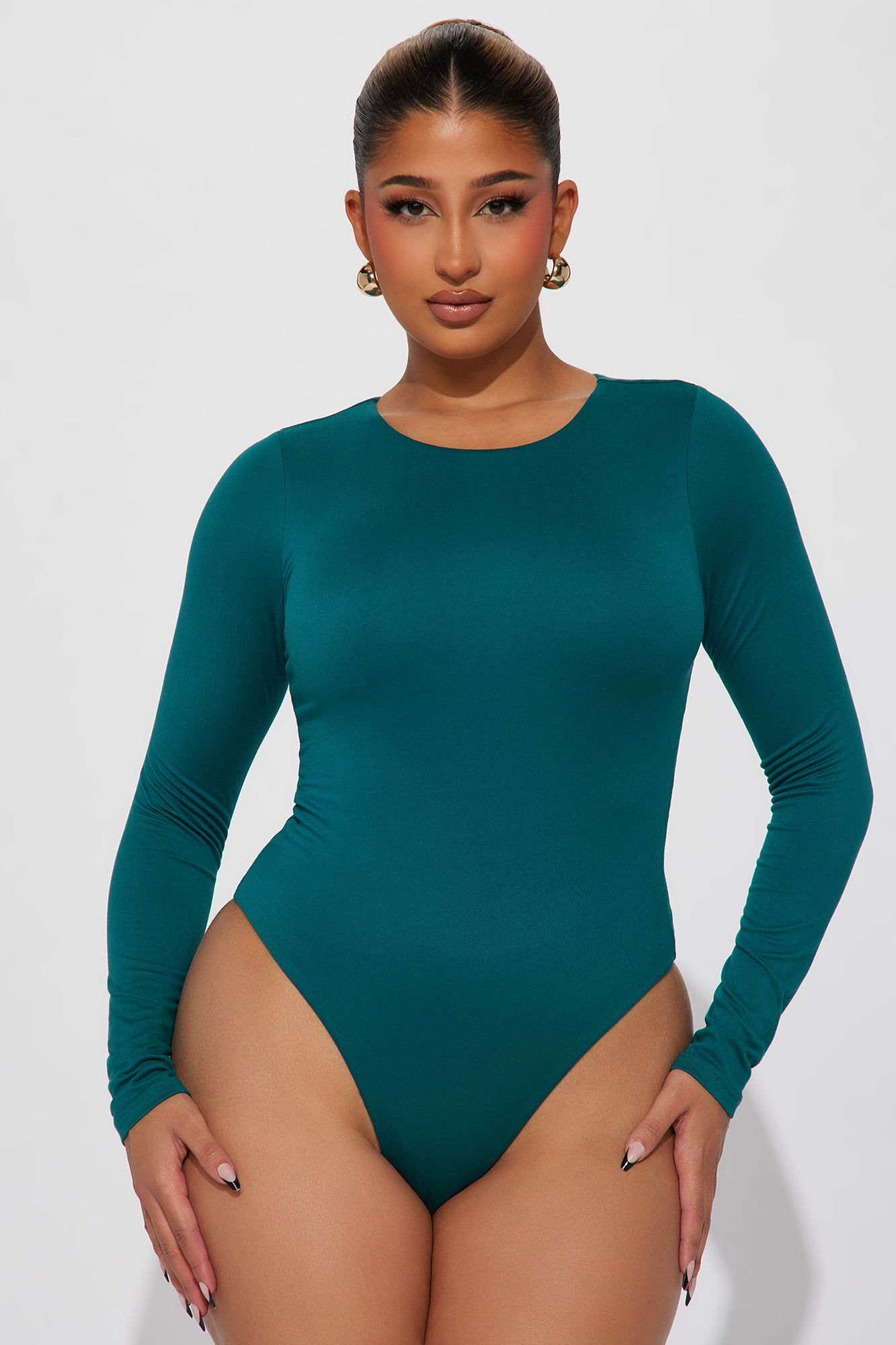 Kari Double Lined Bodysuit - Hunter sold by Fashion Nova