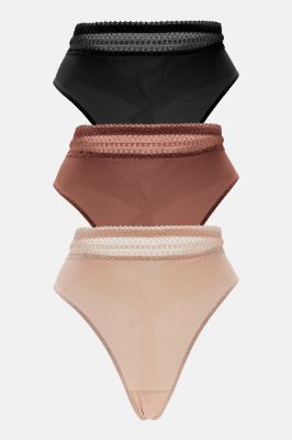 To The Top Bikini 3 Pack Panties - Brown/combo sold by Fashion Nova