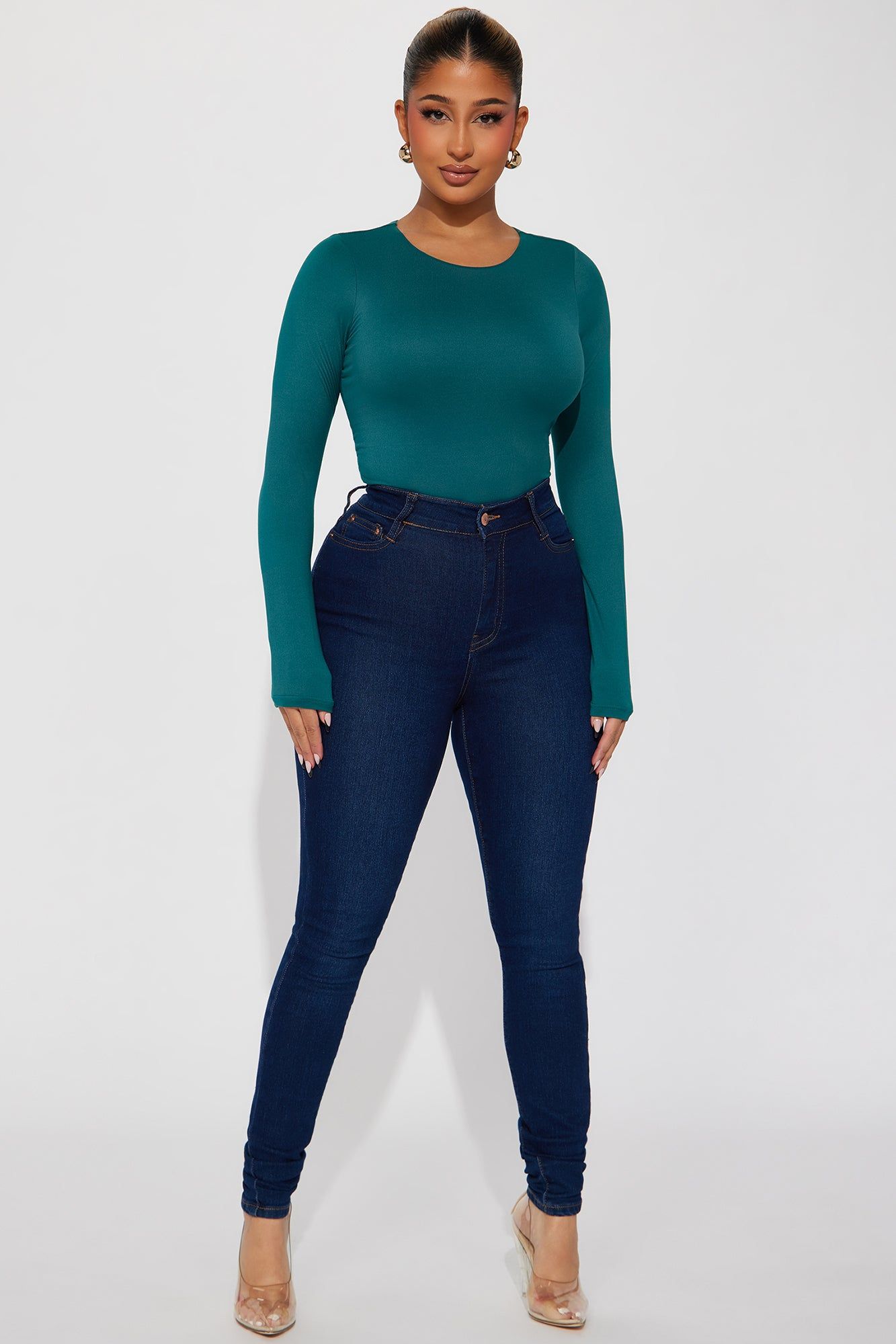 Kari Double Lined Bodysuit - Hunter sold by Fashion Nova product image thumbnail 2