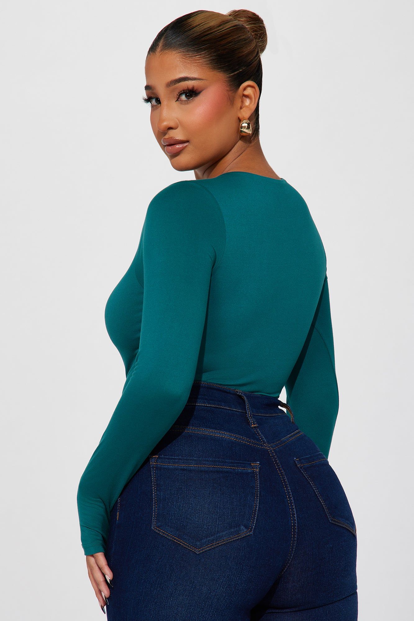 Kari Double Lined Bodysuit - Hunter sold by Fashion Nova product image thumbnail 4