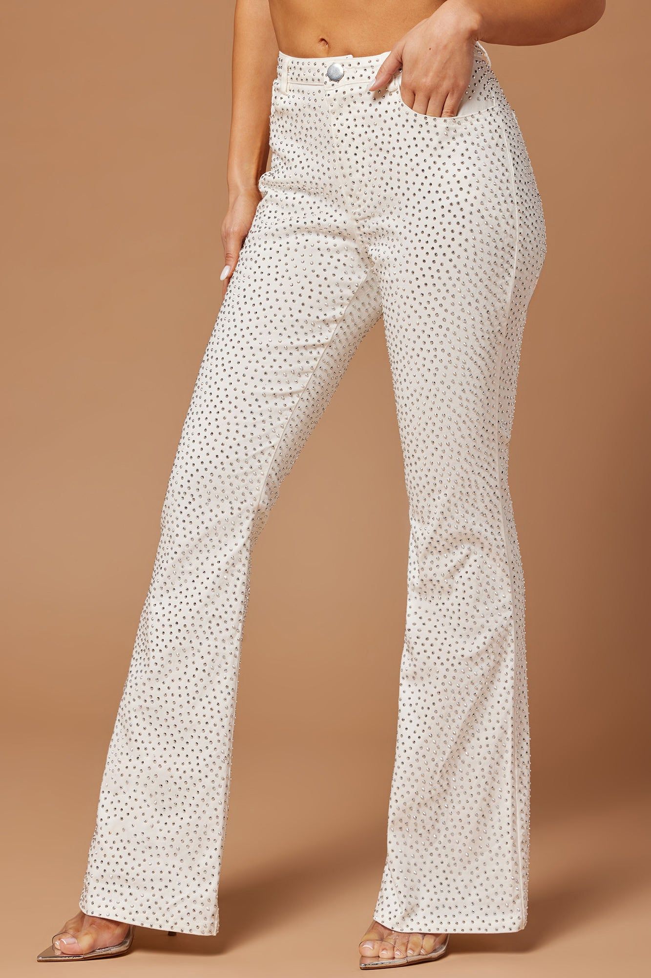 Josie Embellished Denim Pant - White sold by Fashion Nova product image thumbnail 4