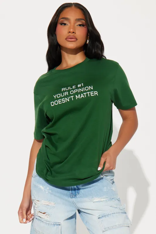 One Rule Crew Neck Tee - Hunter sold by Fashion Nova
