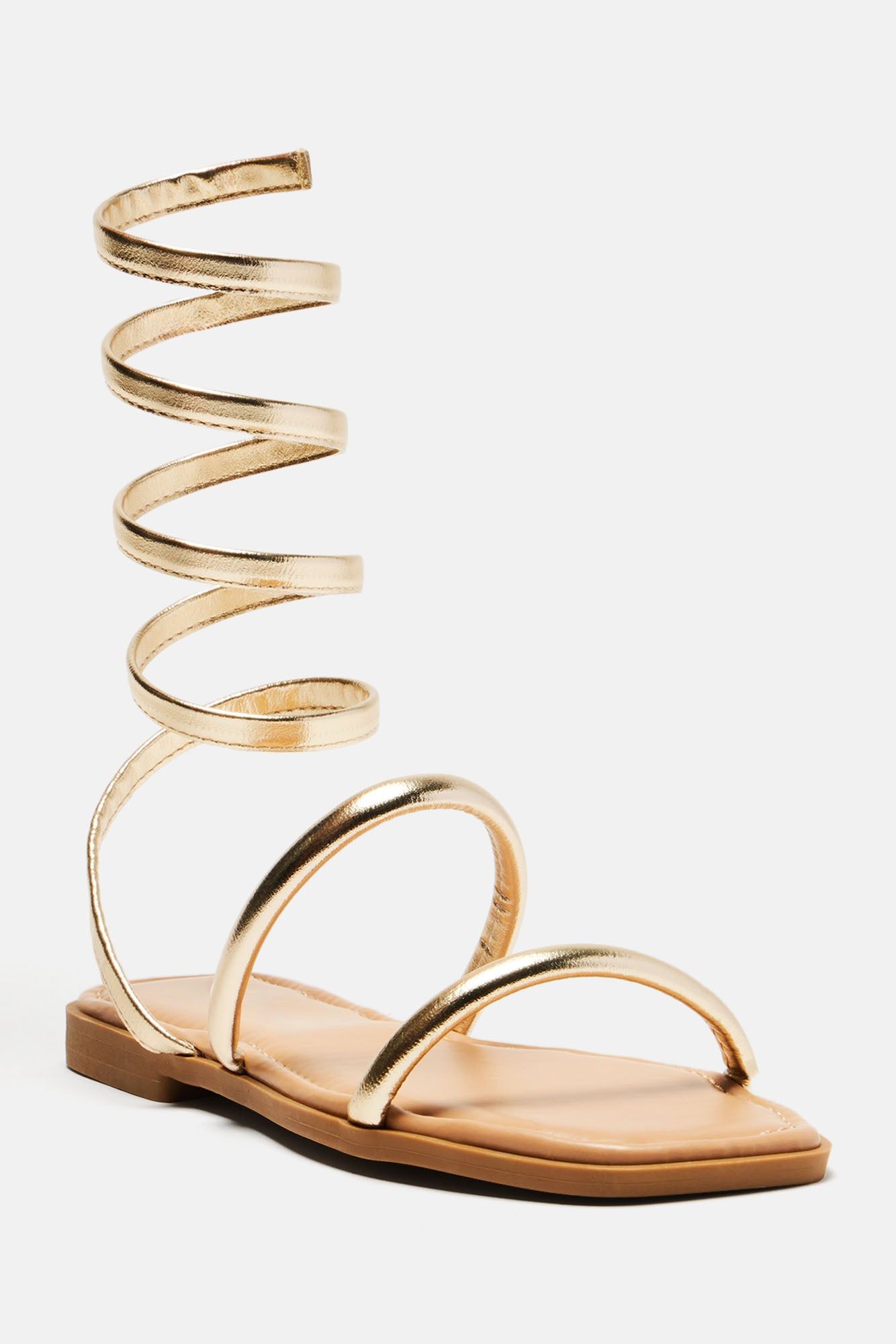 Callie Wrap Up Sandals - Gold sold by Fashion Nova