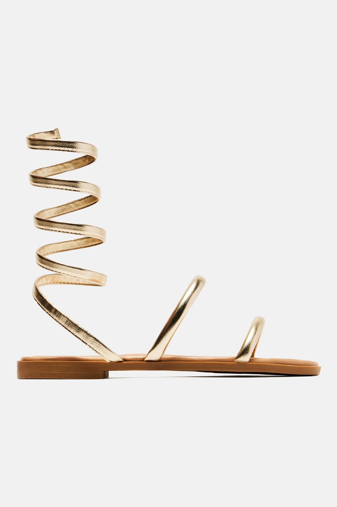 Callie Wrap Up Sandals - Gold sold by Fashion Nova product image thumbnail 3