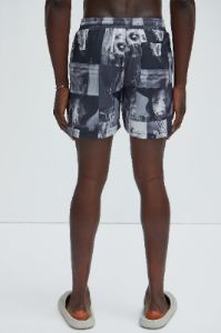 Scissorhands Swim Trunks - Black/White sold by Fashion Nova