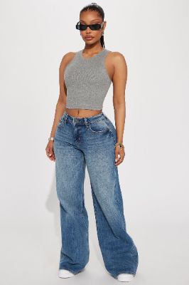 Stick To It Baggy Jeans - Medium Wash sold by Fashion Nova