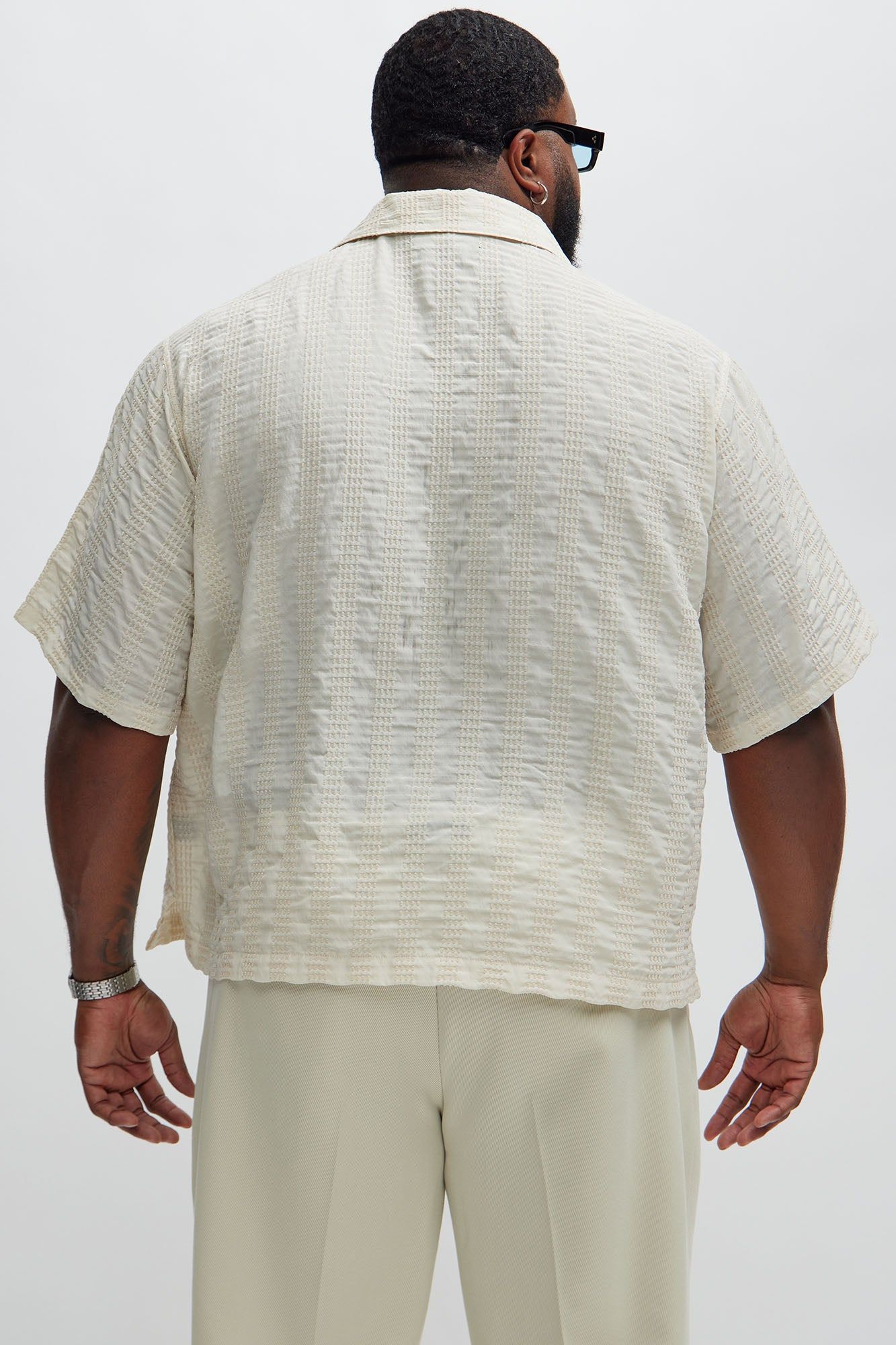 Runway Textured Shirt - Off White sold by Fashion Nova product image thumbnail 4