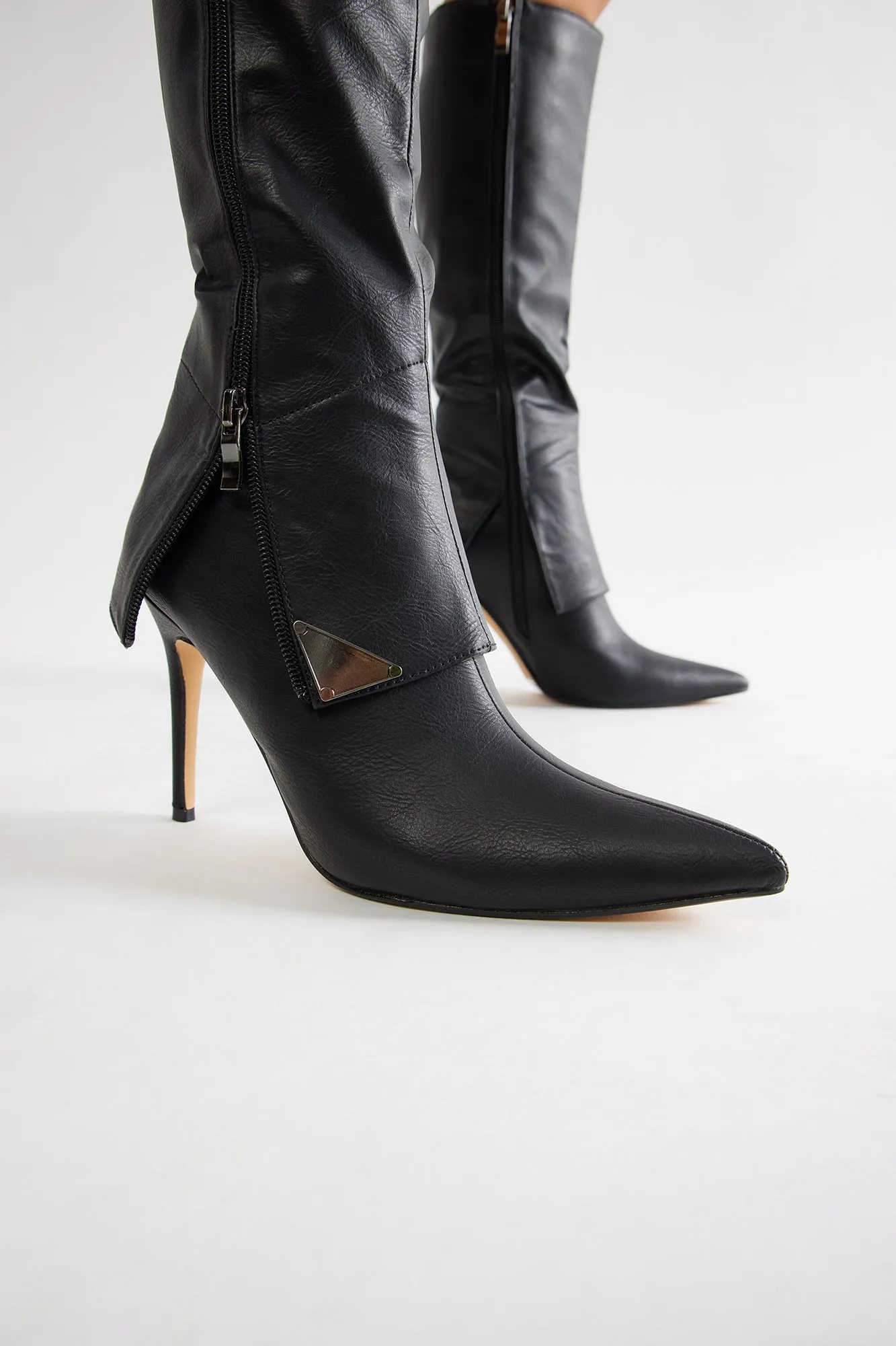 Channing Zipper Knee High Boots - Black sold by Fashion Nova product image thumbnail 5