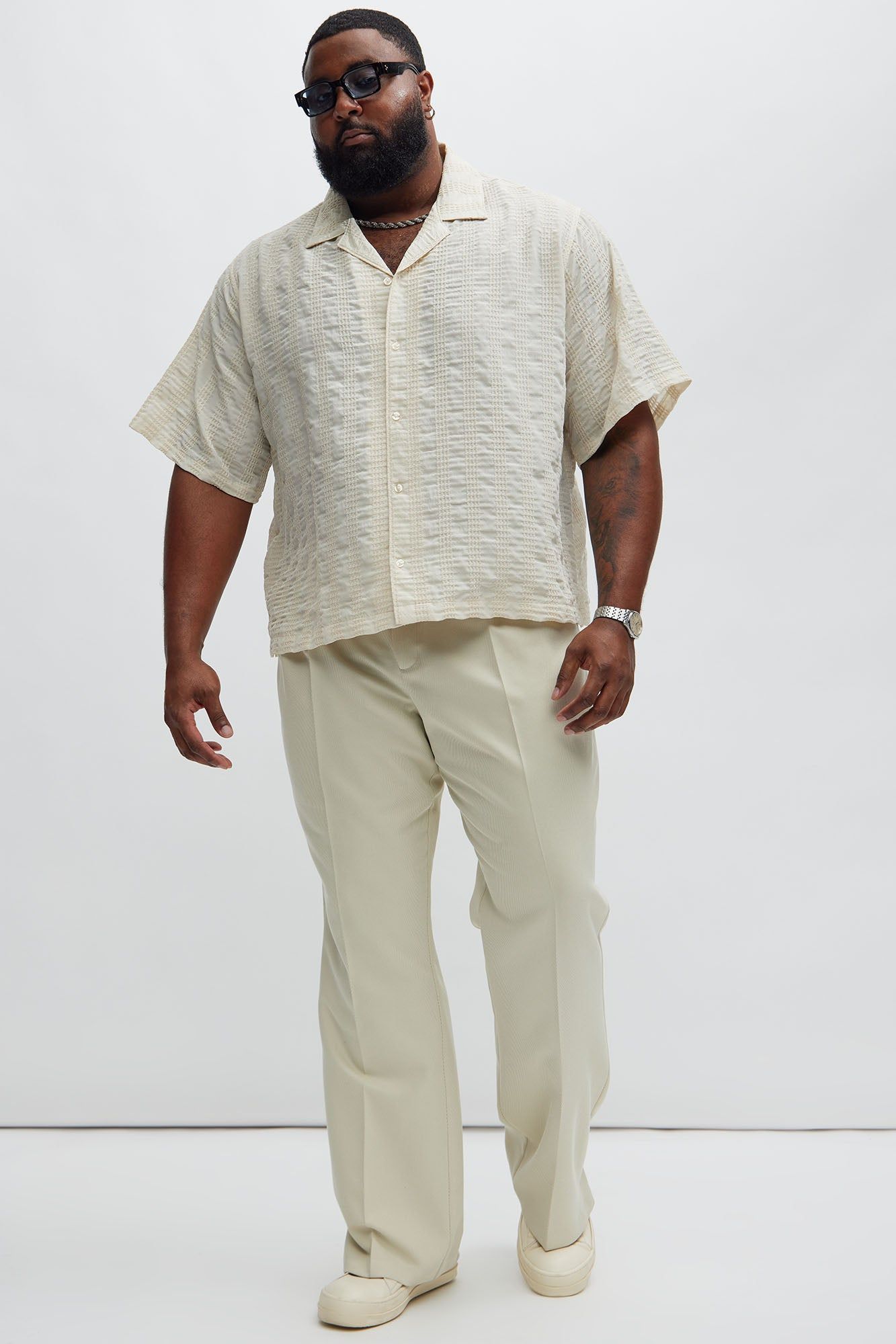 Runway Textured Shirt - Off White sold by Fashion Nova product image thumbnail 2