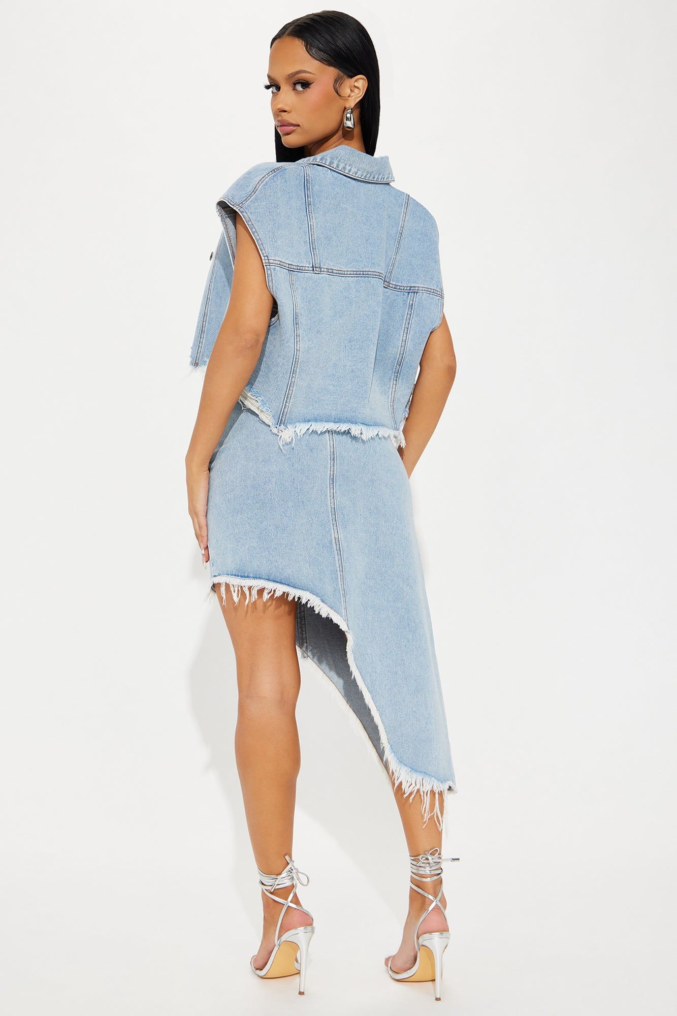 On Stage Denim Skirt Set - Light Wash sold by Fashion Nova product image thumbnail 3