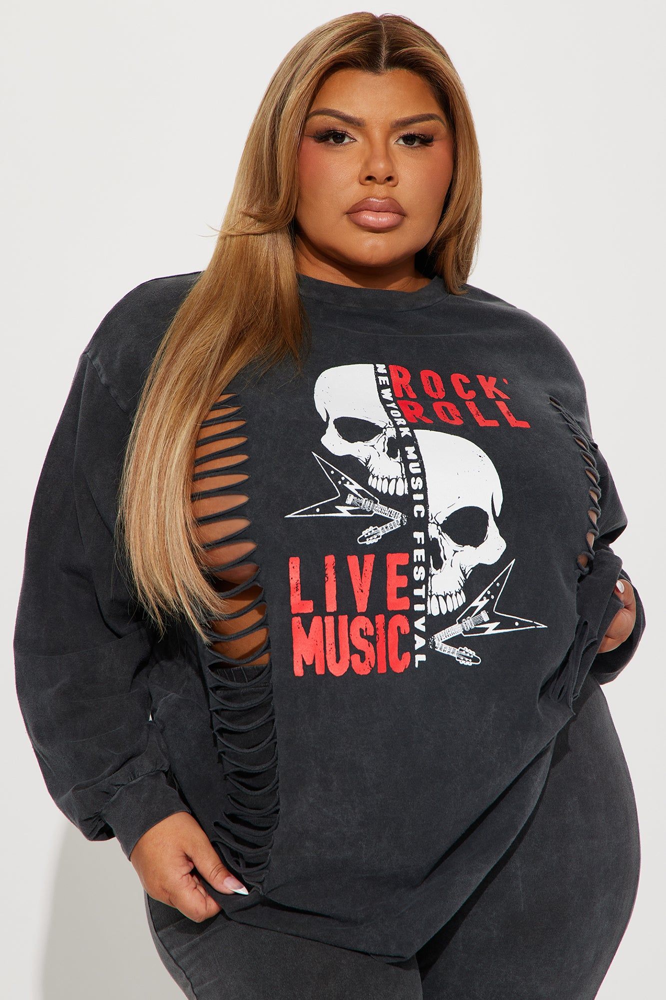 Time To Rock N' Roll Long Sleeve Legging Set - Charcoal sold by Fashion Nova product image thumbnail 6