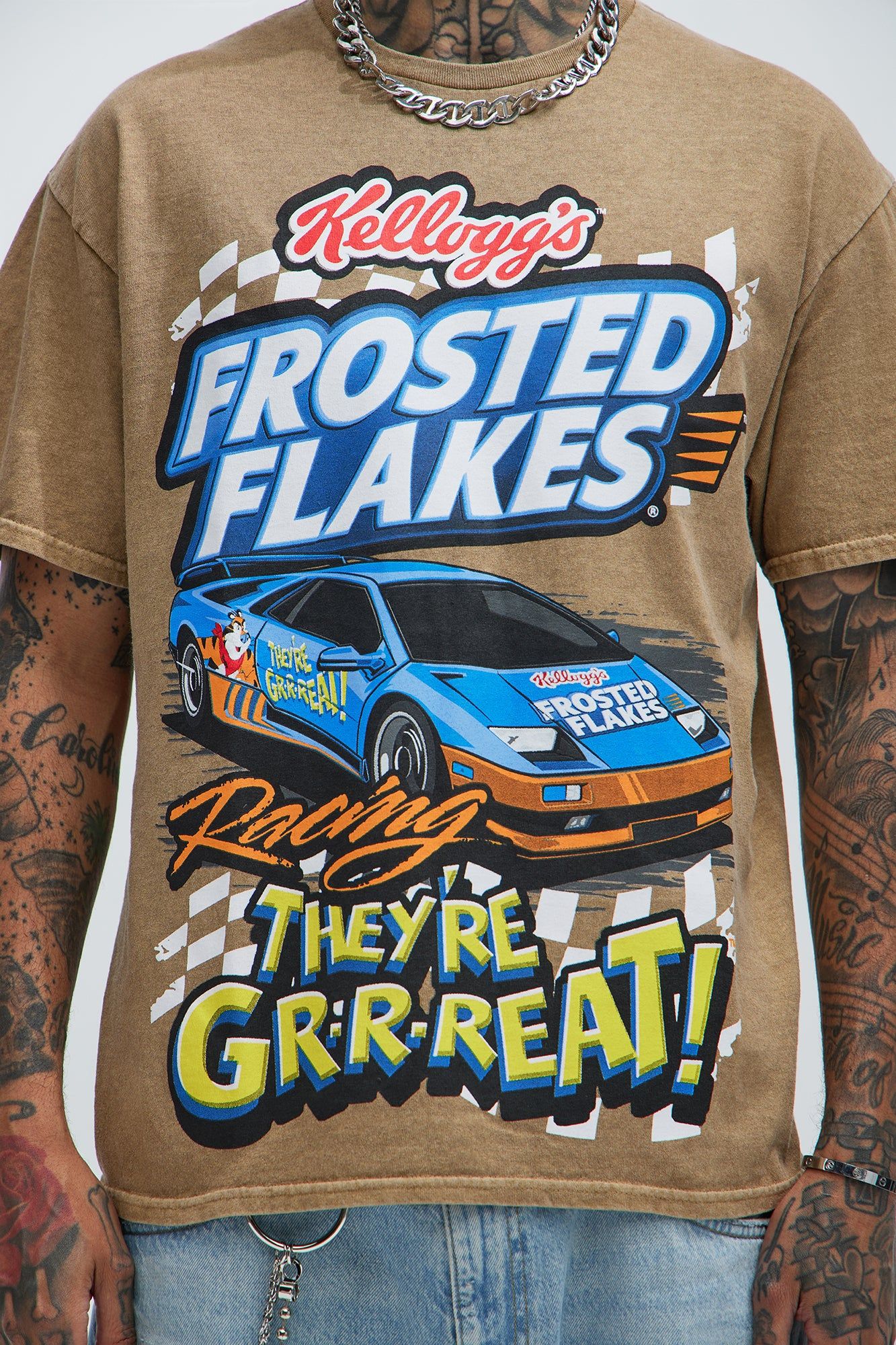 Frosted Flakes Racing Short Sleeve Tee - Brown sold by Fashion Nova product image thumbnail 3
