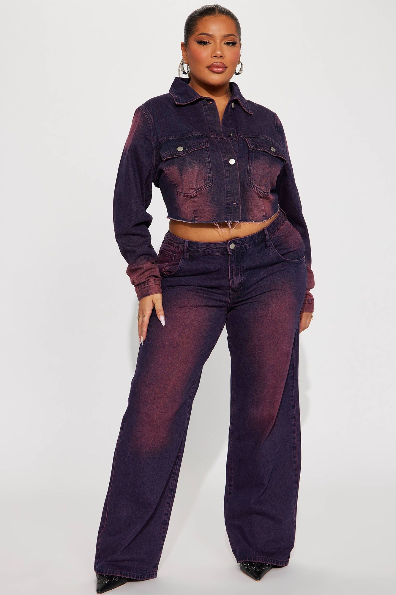 Never Going Back Tinted Denim Jacket - Purple Tint sold by Fashion Nova product image thumbnail 5