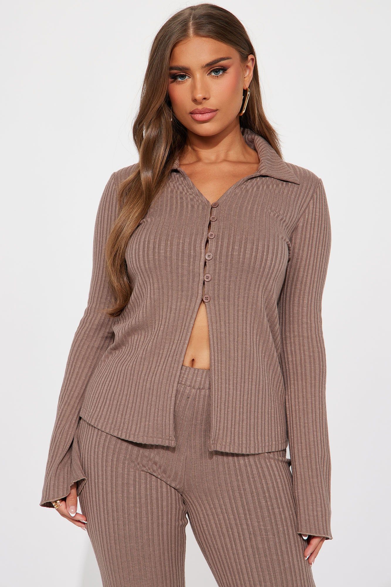 I Swear It's True Ribbed Pant Set - Mocha sold by Fashion Nova product image thumbnail 2