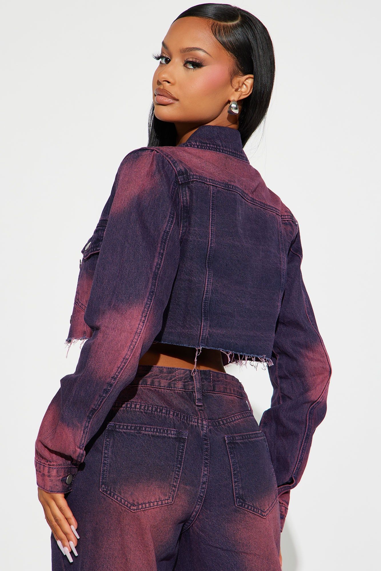 Never Going Back Tinted Denim Jacket - Purple Tint sold by Fashion Nova product image thumbnail 3