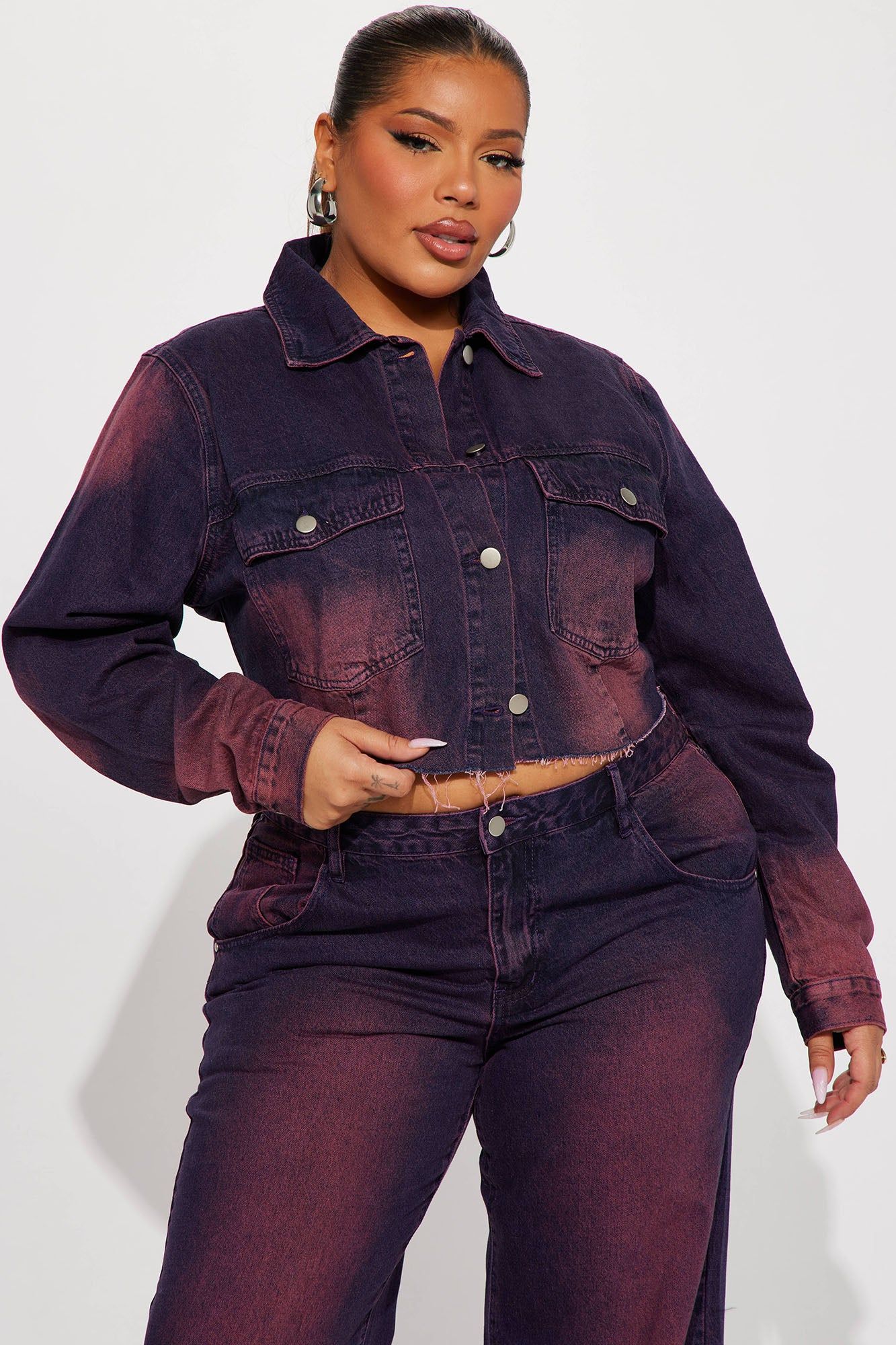 Never Going Back Tinted Denim Jacket - Purple Tint sold by Fashion Nova product image thumbnail 4