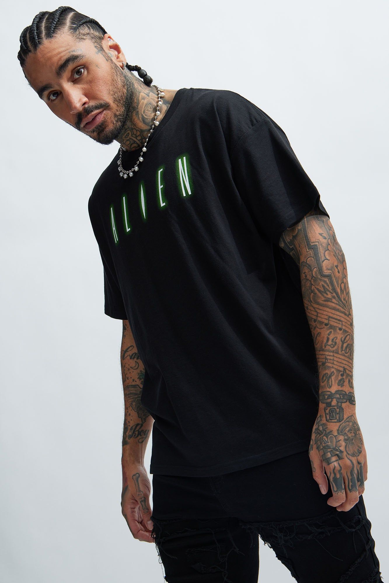 Alien Oversized Short Sleeve Tee - Black sold by Fashion Nova