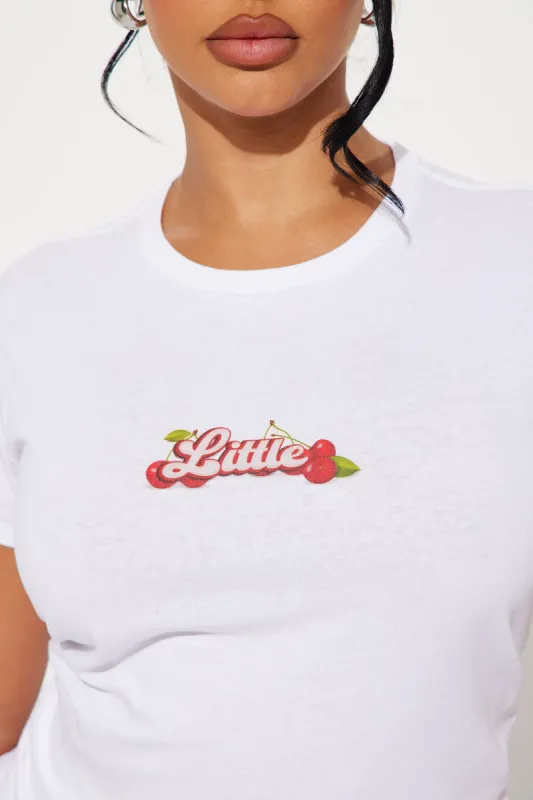 My Little Sisterhood Cherry Tee - White sold by Fashion Nova