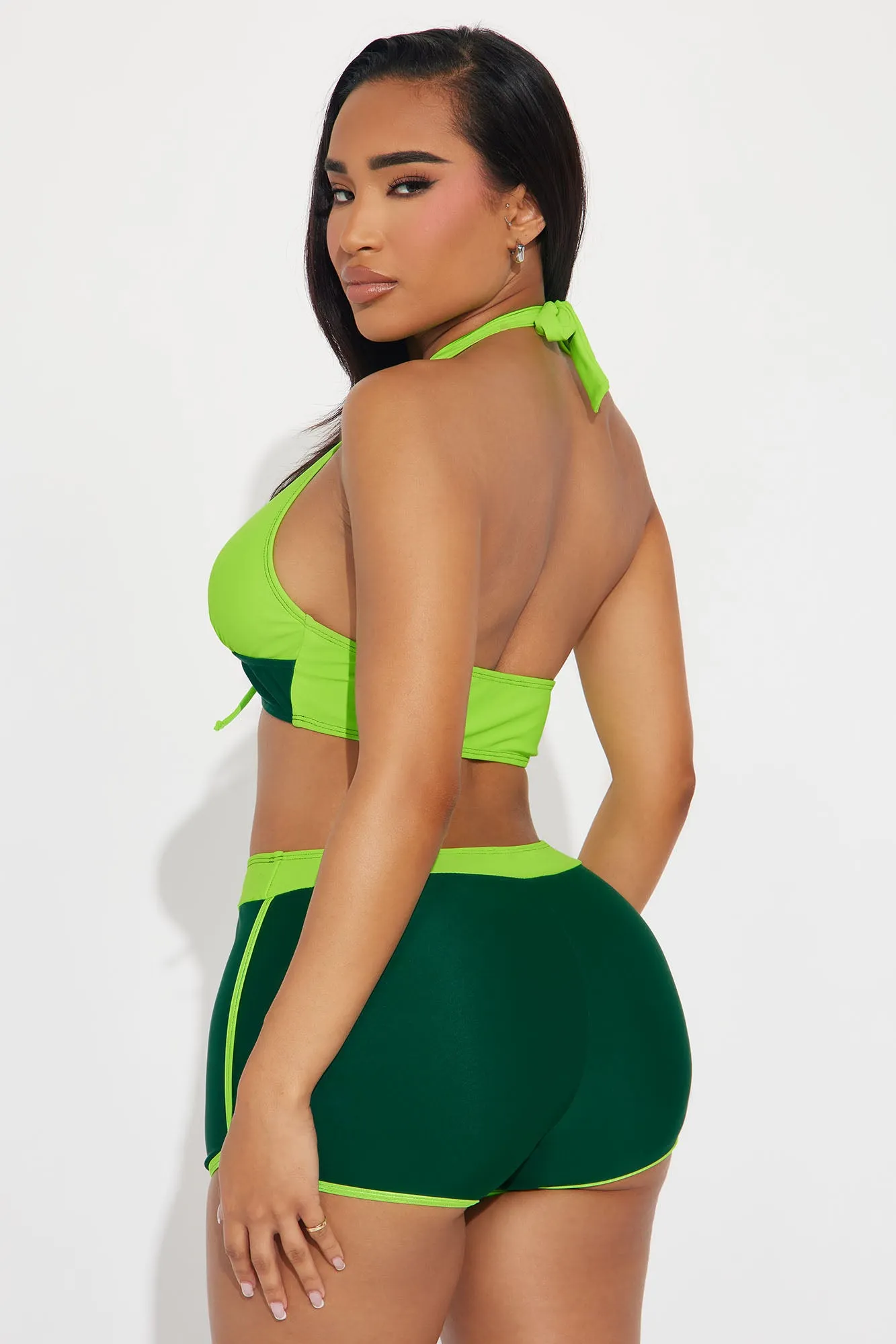 Carleta Boyshort 2 Piece Bikini - Green/combo sold by Fashion Nova product image thumbnail 3