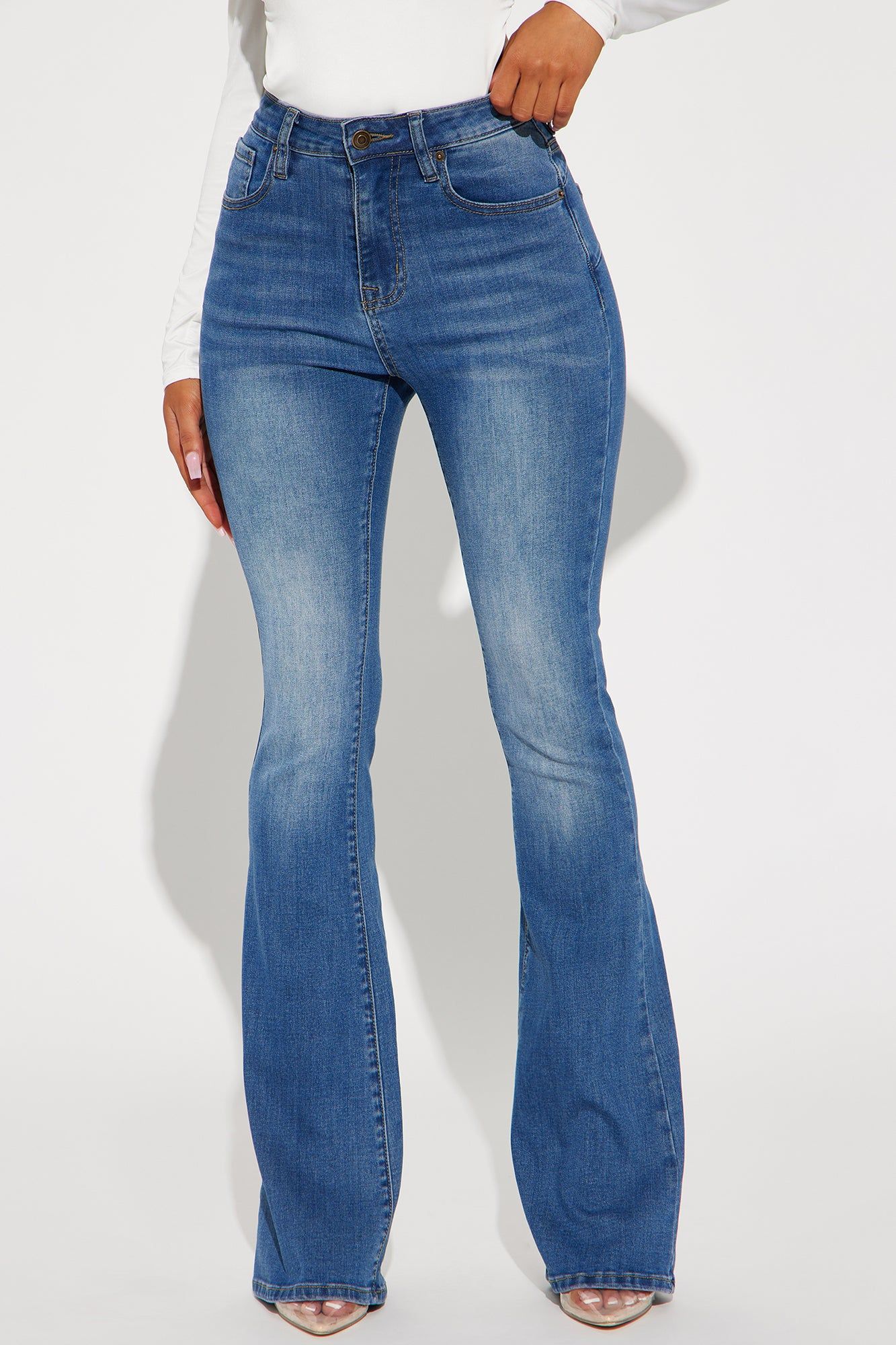Serena Sculpting Stretch Flare Jeans - Medium Wash sold by Fashion Nova product image thumbnail 2