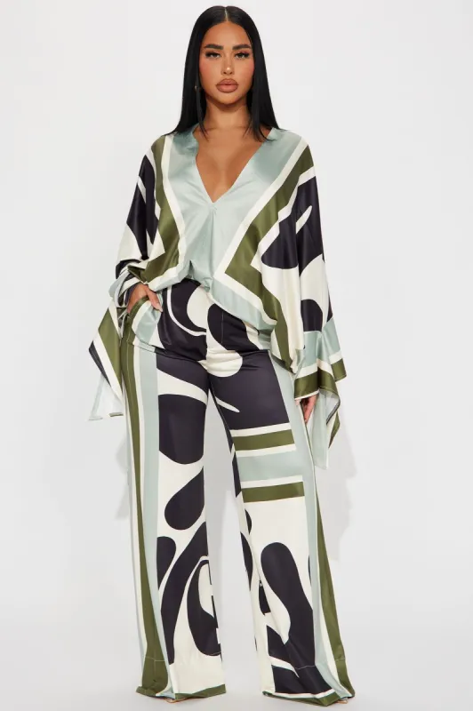 Missed You Pant Set - Sage/combo sold by Fashion Nova