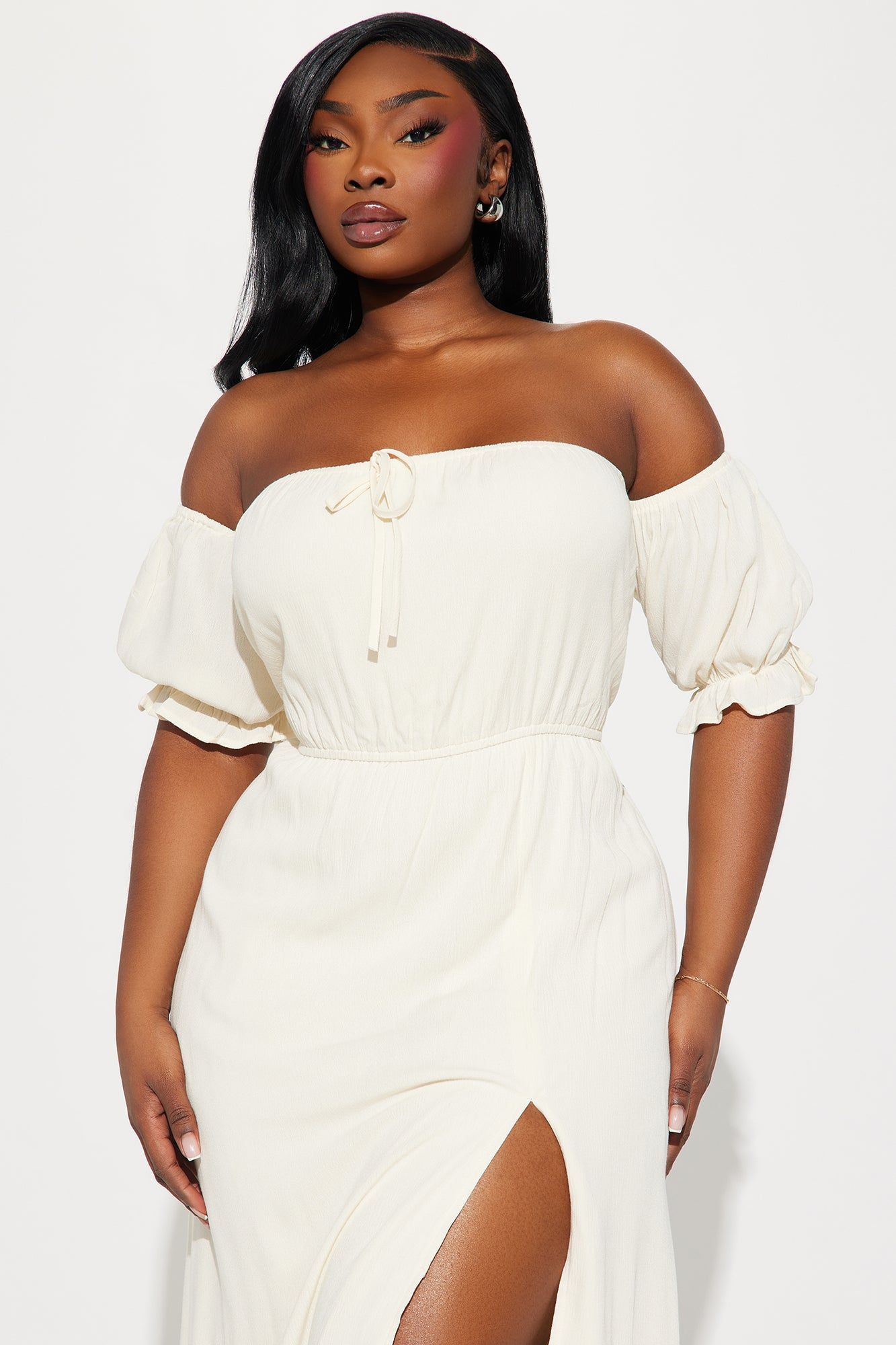 Lily Off Shoulder Maxi Dress - Cream sold by Fashion Nova product image thumbnail 5