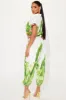 Tropical Oasis Satin Jogger Set - White/combo sold by Fashion Nova