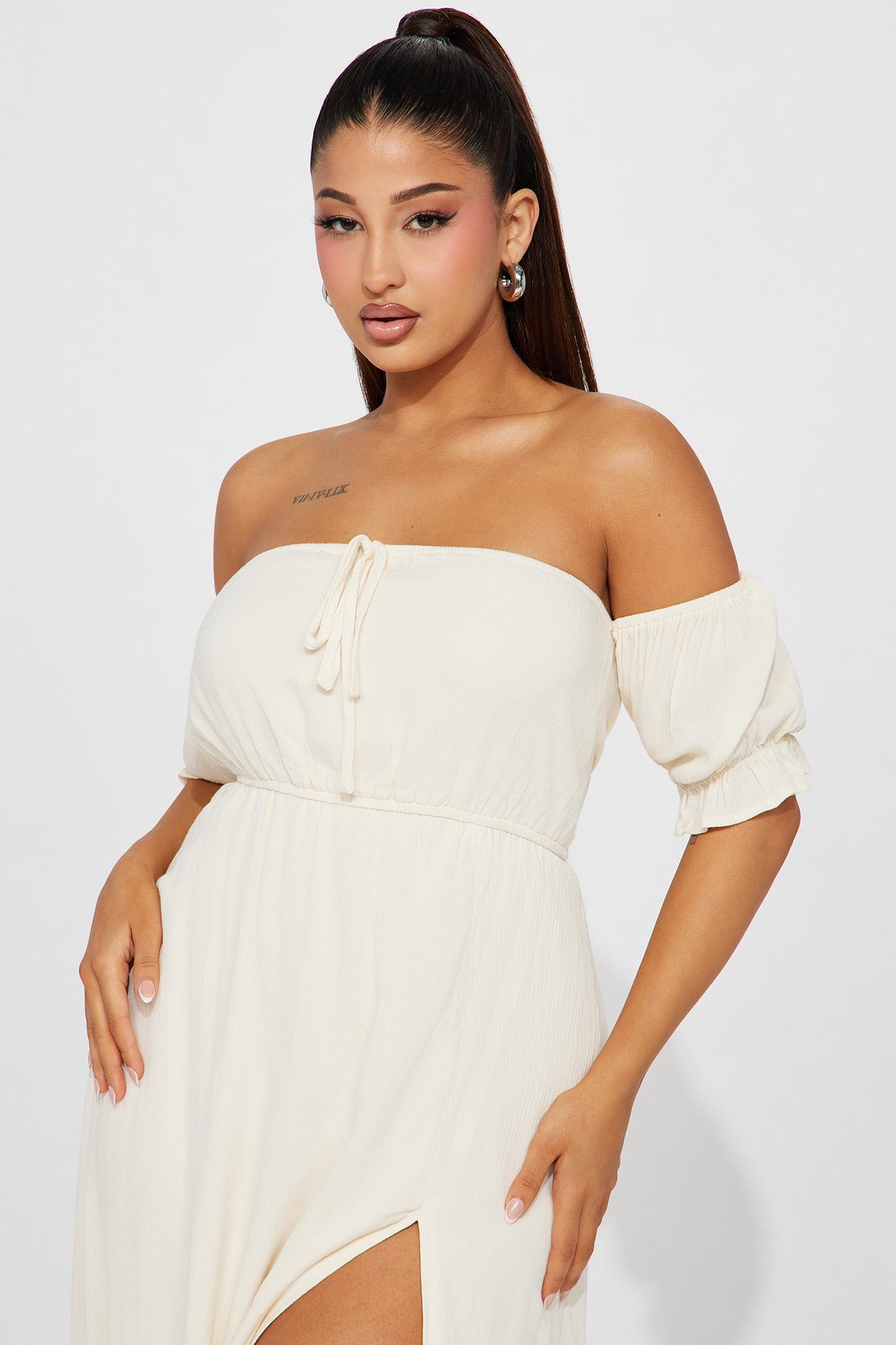 Lily Off Shoulder Maxi Dress - Cream sold by Fashion Nova product image thumbnail 2