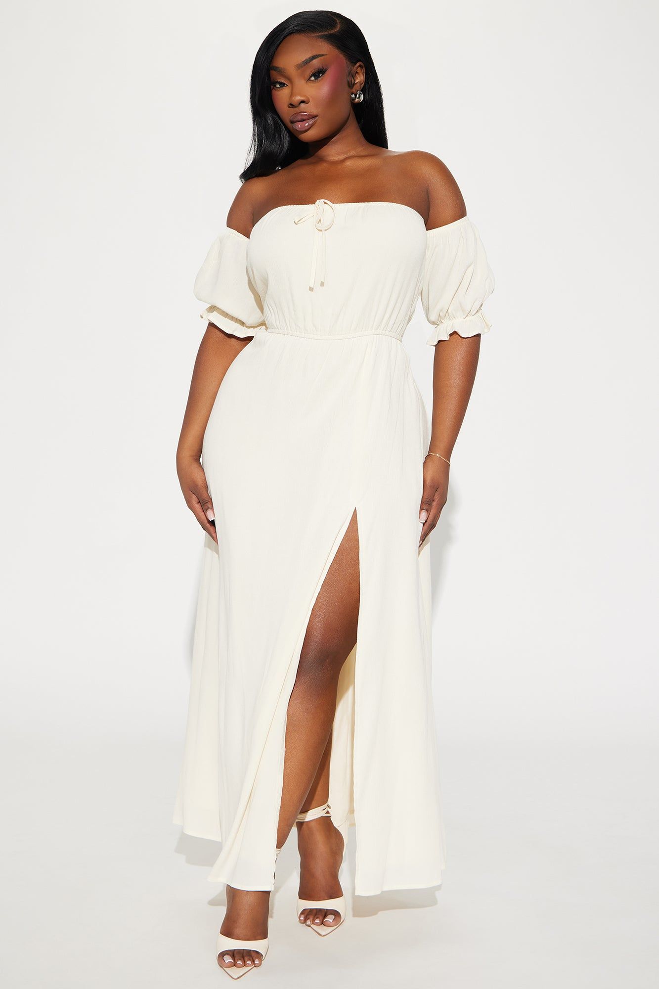 Lily Off Shoulder Maxi Dress - Cream sold by Fashion Nova product image thumbnail 4