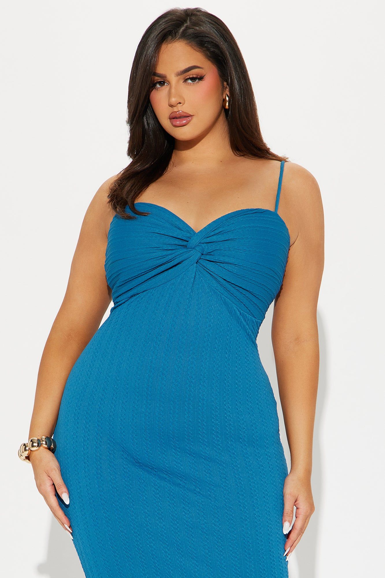 Tempest Textured Midi Dress - Teal sold by Fashion Nova product image thumbnail 5