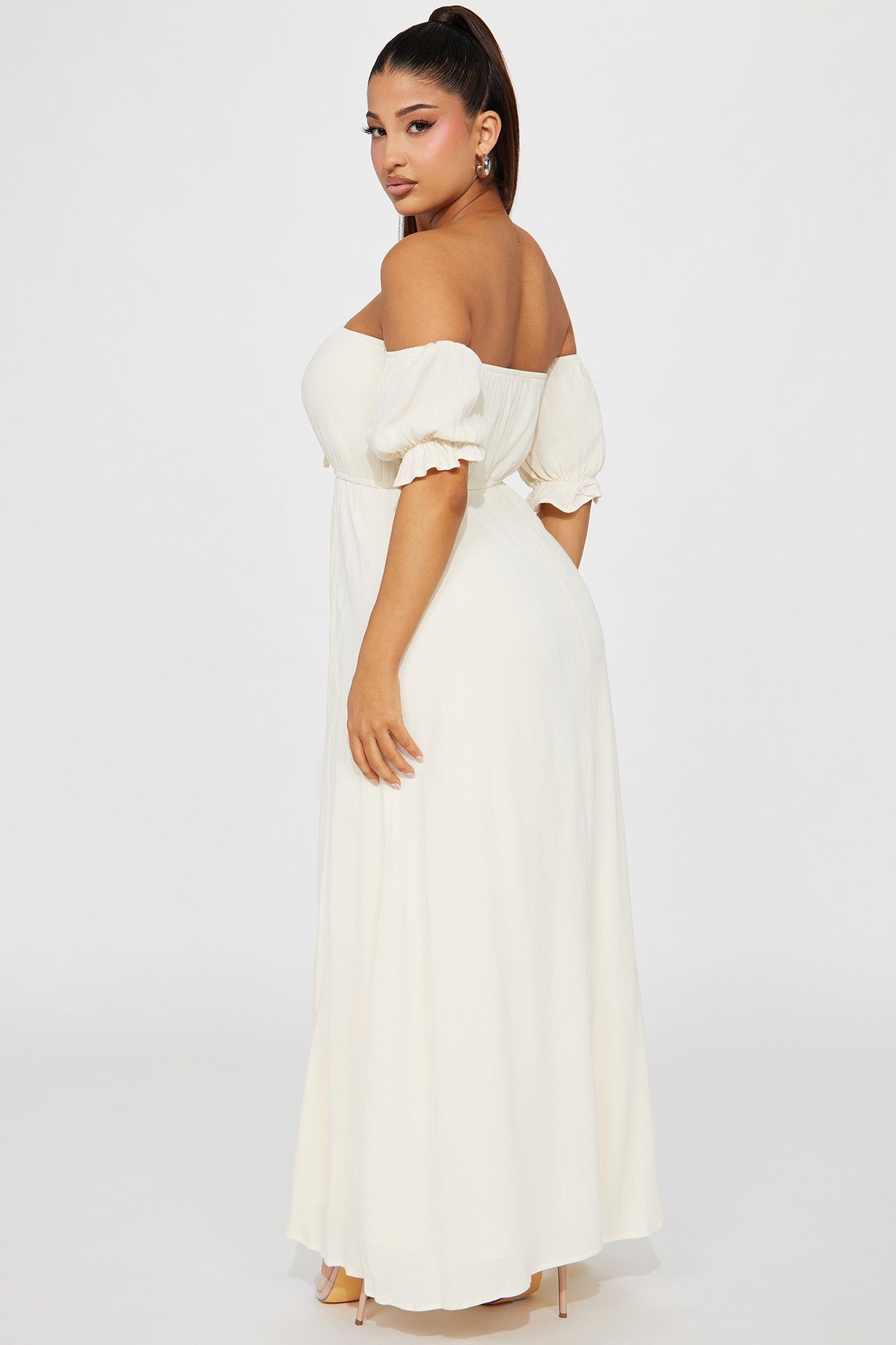 Lily Off Shoulder Maxi Dress - Cream sold by Fashion Nova product image thumbnail 3
