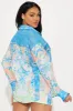 Bella Denim Print Skirt Set - Blue/combo sold by Fashion Nova