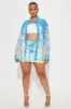 Bella Denim Print Skirt Set - Blue/combo sold by Fashion Nova
