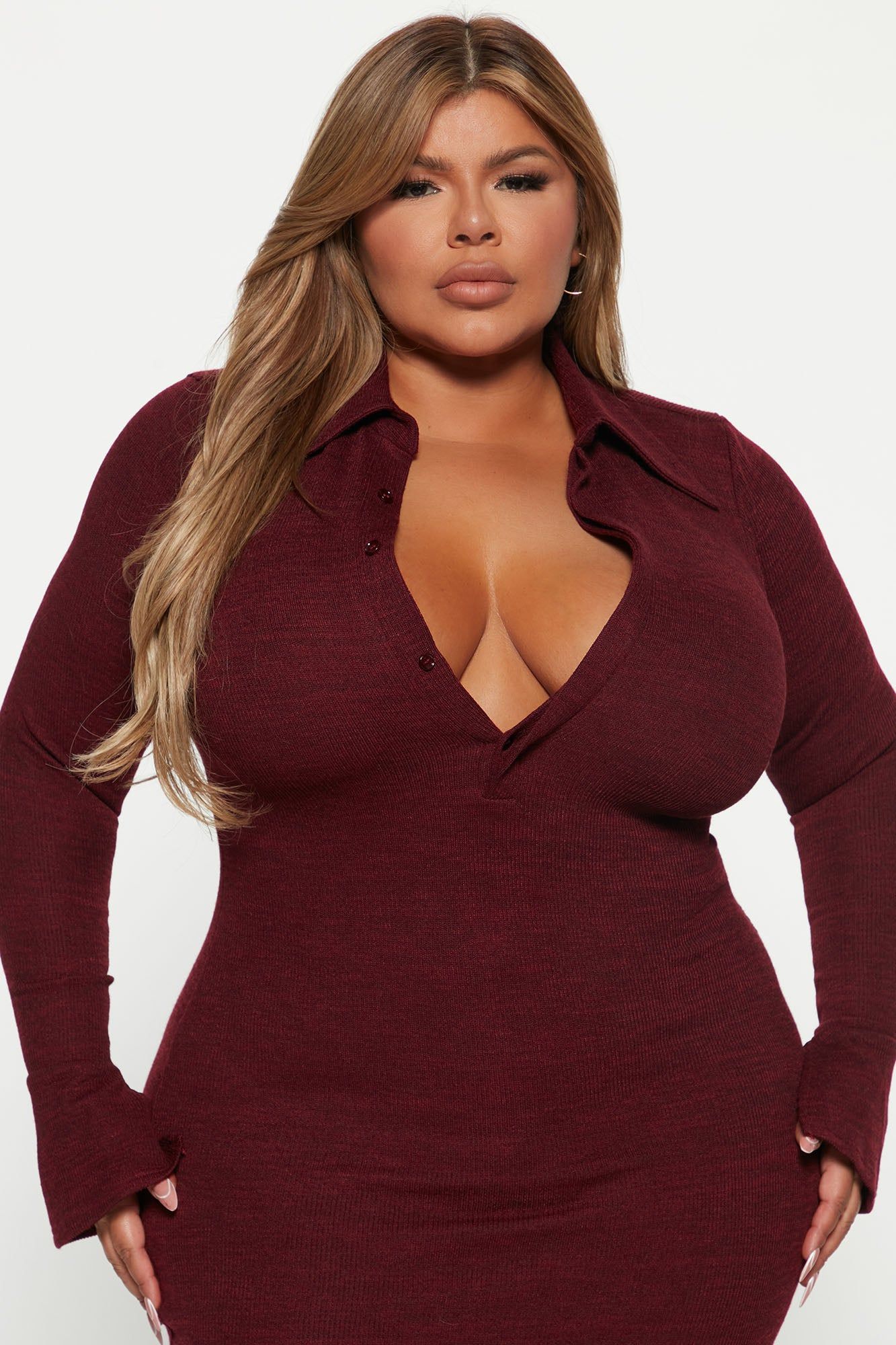 Sweeter Than Sugar Sweater Maxi Dress - Burgundy sold by Fashion Nova product image thumbnail 5