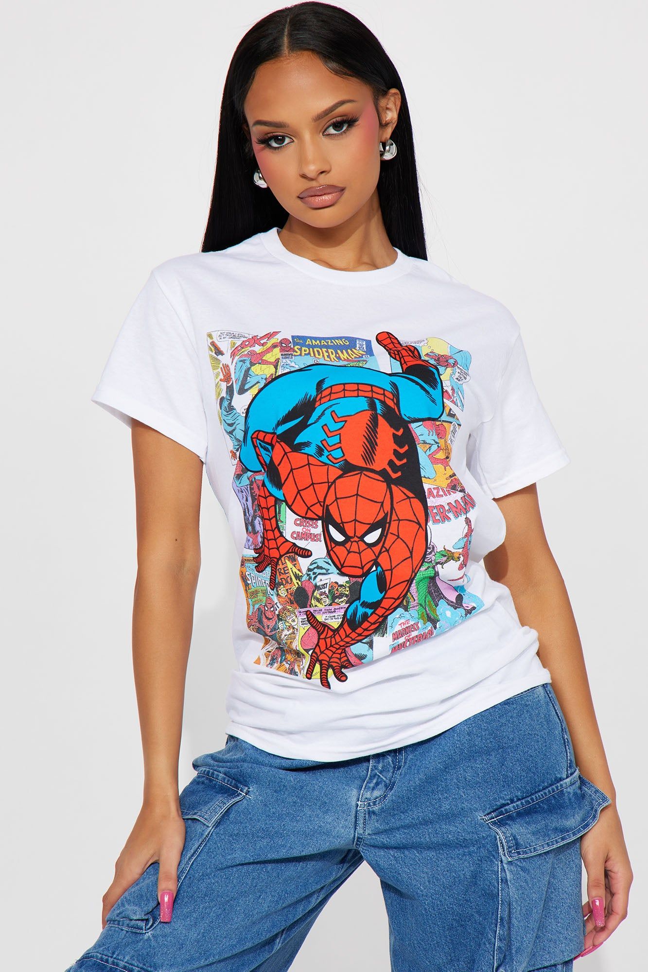 Spider Man Comic Graphic Tee - White sold by Fashion Nova