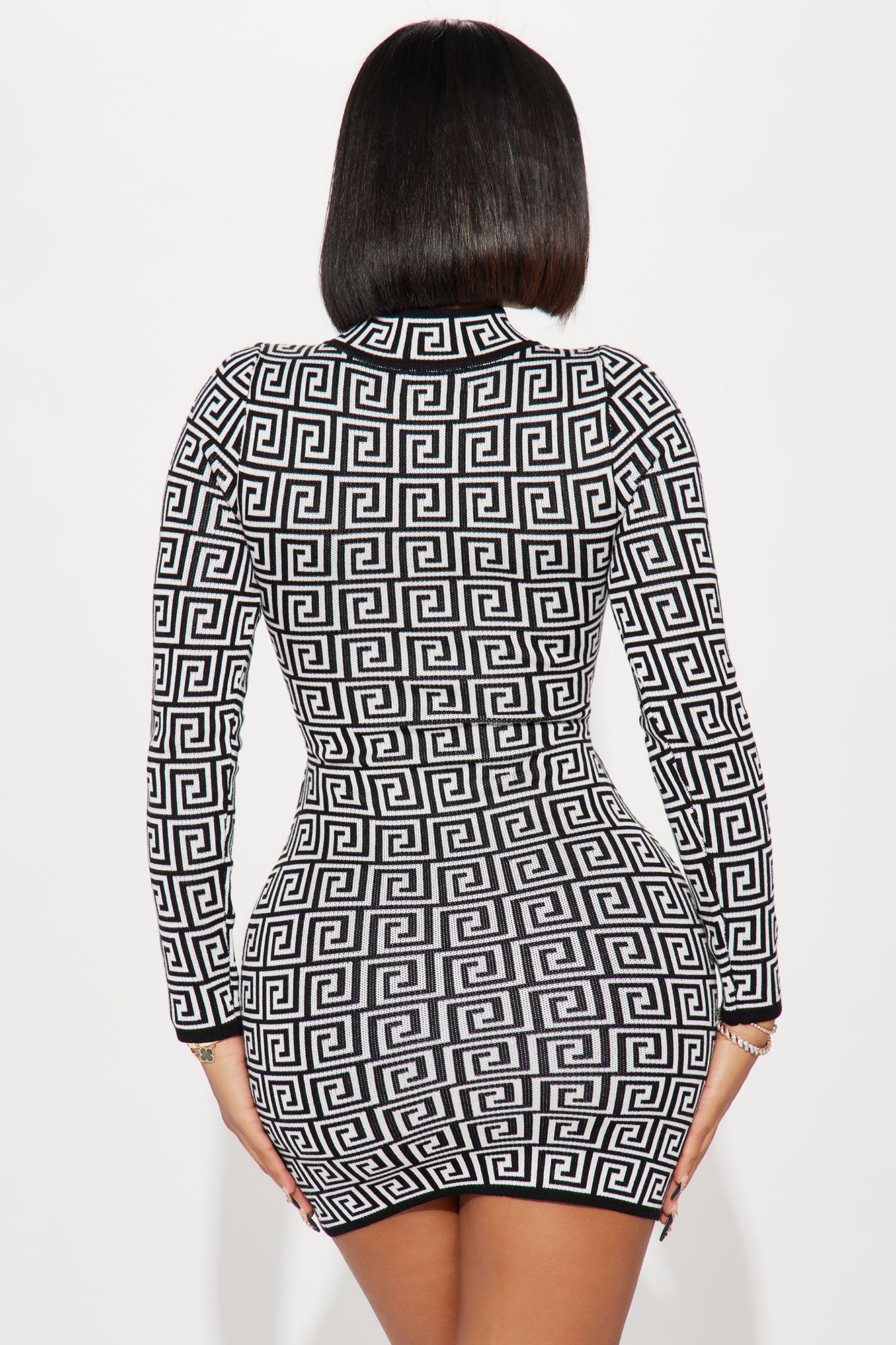 Patricia Sweater Mini Dress - Black/White sold by Fashion Nova product image thumbnail 3